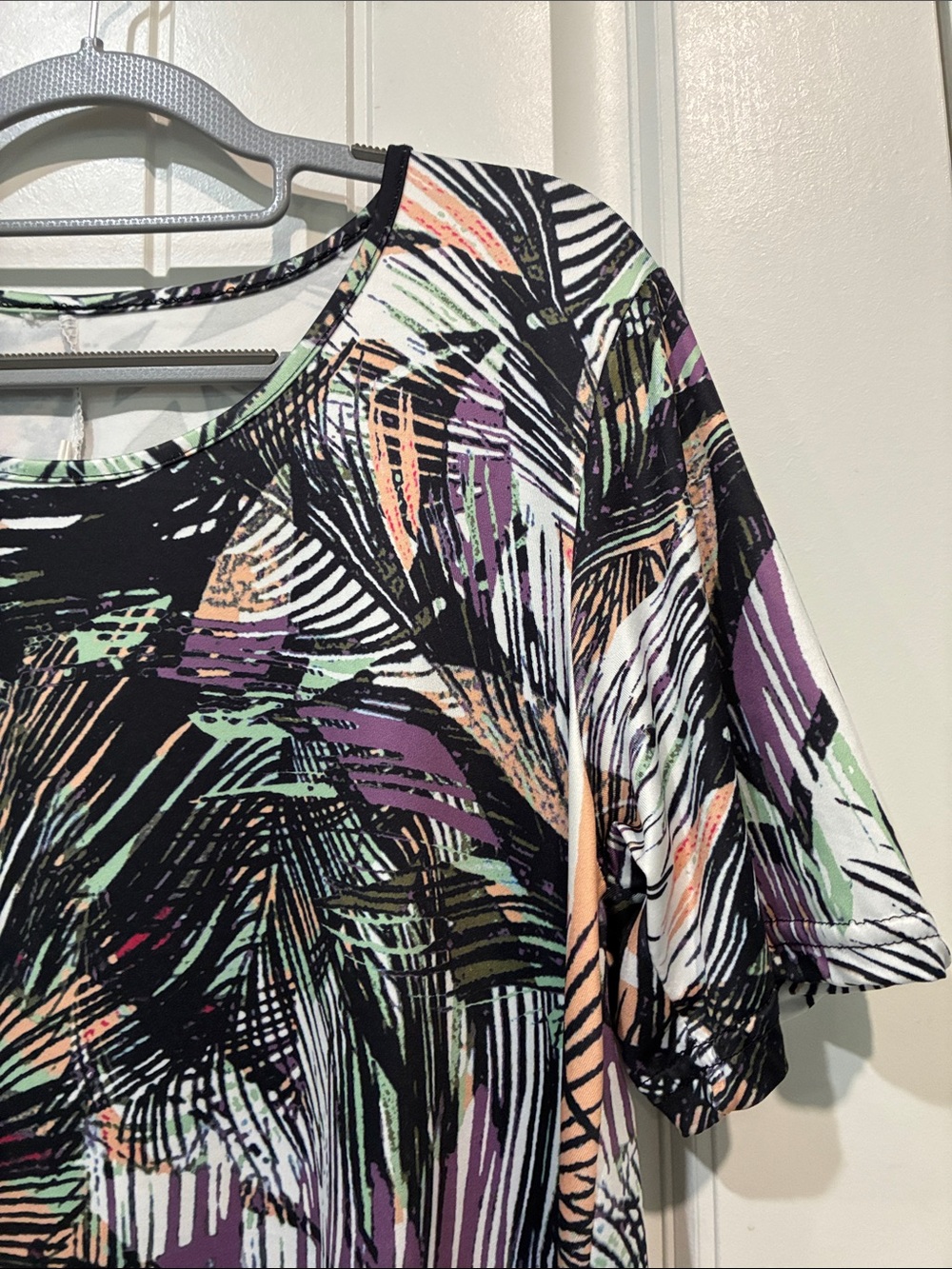 Set Tropical Palm Print Swing Tunic - Multicolor NWOT - Picture 4 of 7